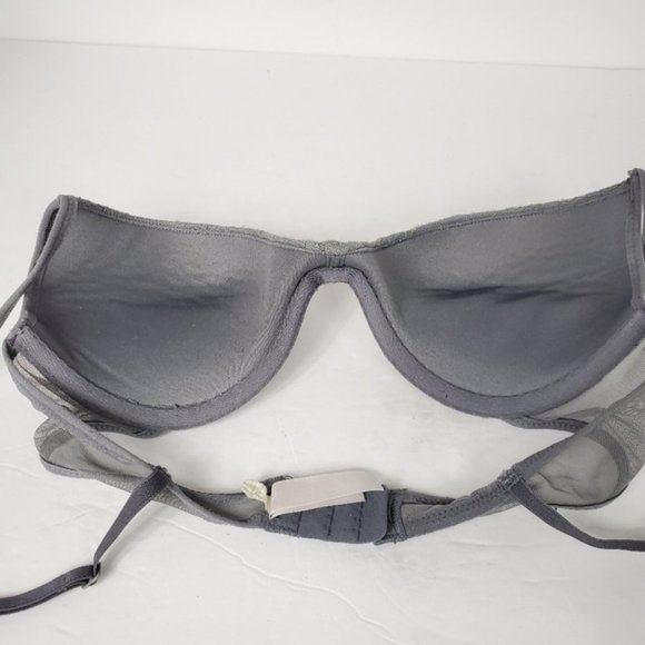 Target Womens Gray Lace Push Up Adjustable Strap Bra Size 34B - Picture 3 of 7